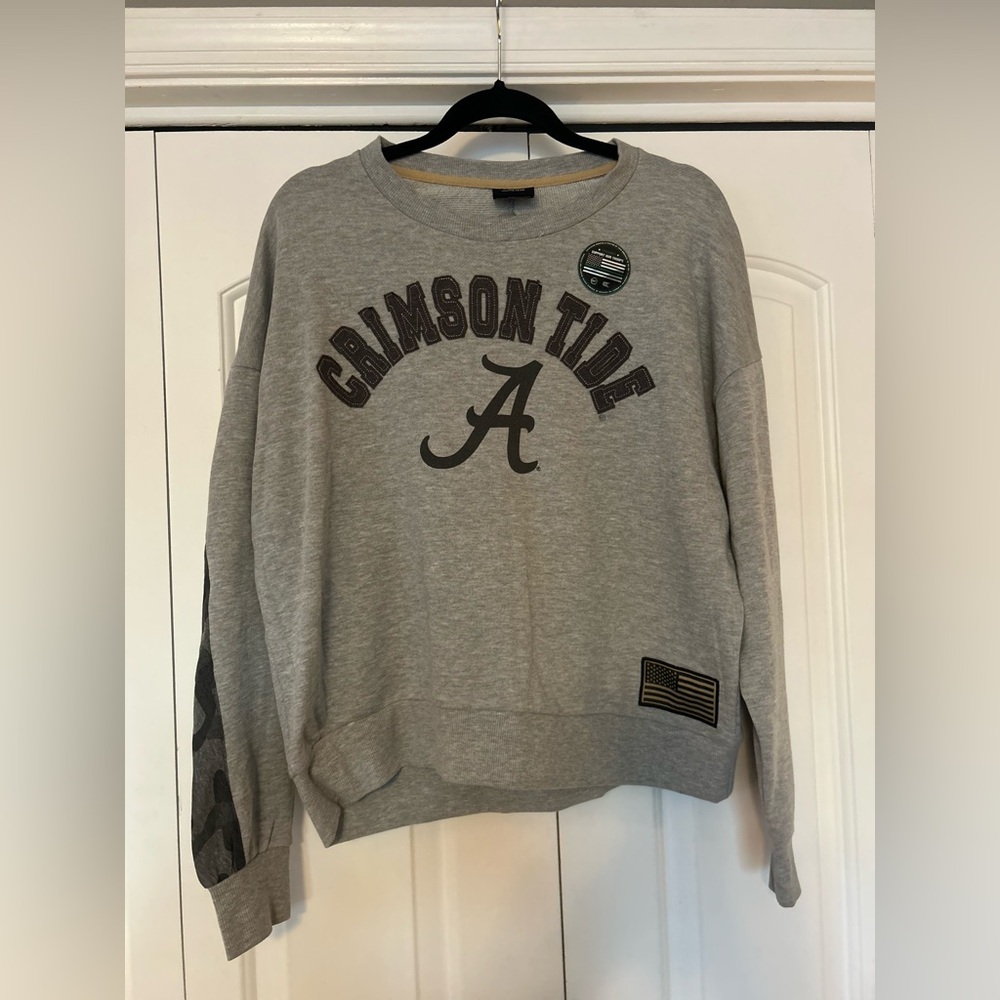 NWT Colosseum Women's Heather Gray Alabama OHT Military Appreciation Pullover